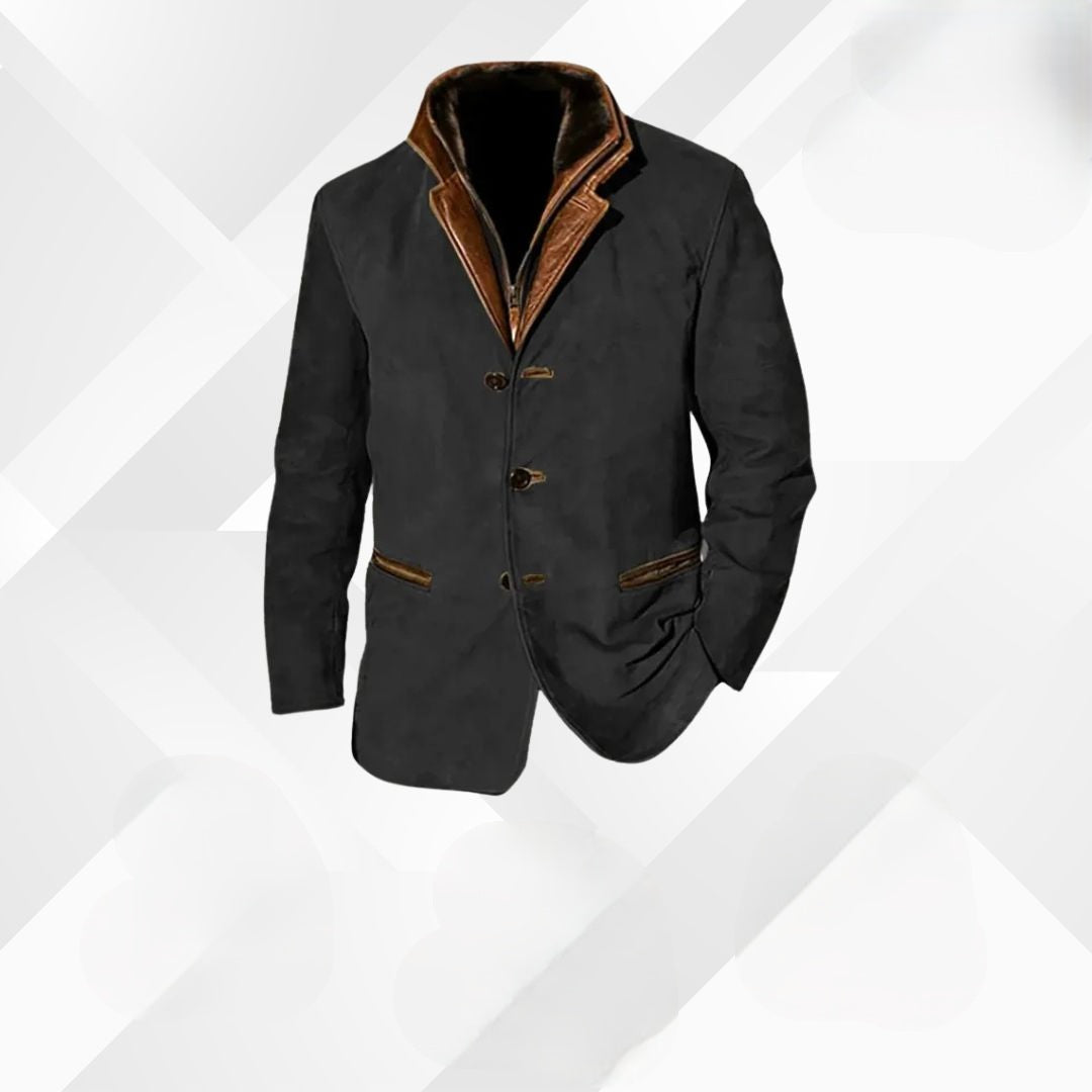 Veste Classique Homme Col Montant Boutons Autour - LuxeStyle