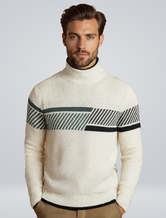 Pull Homme Hiver Géométrique Élégant - LuxeStyle