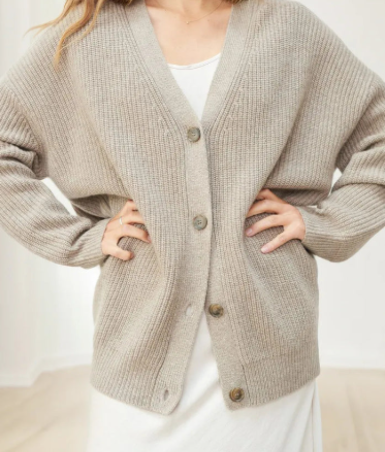 Cardigan Femme Élégant Long Manches