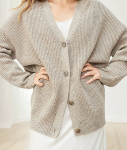 Cardigan Femme Élégant Long Manches