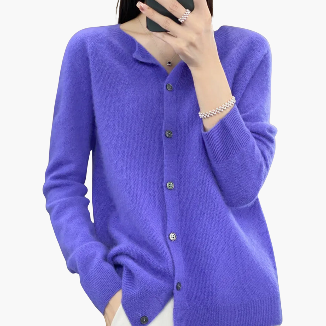 Gilet Femme Élégant Rose Doux Boutonné