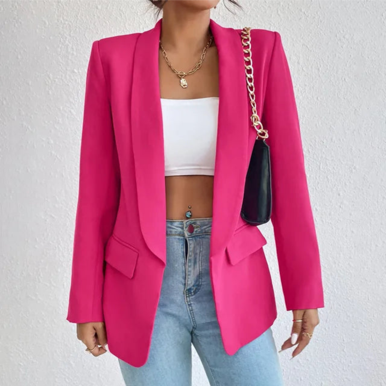 Blazer Féminin Élégant Longueur Grande Taille