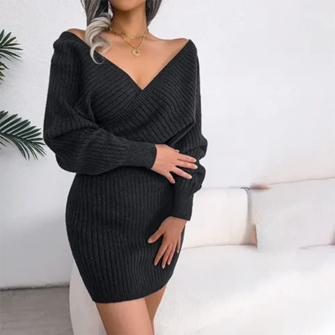 KnitAura™ – Robe Femme en Tricot Élégante à Manches Longues Confortable