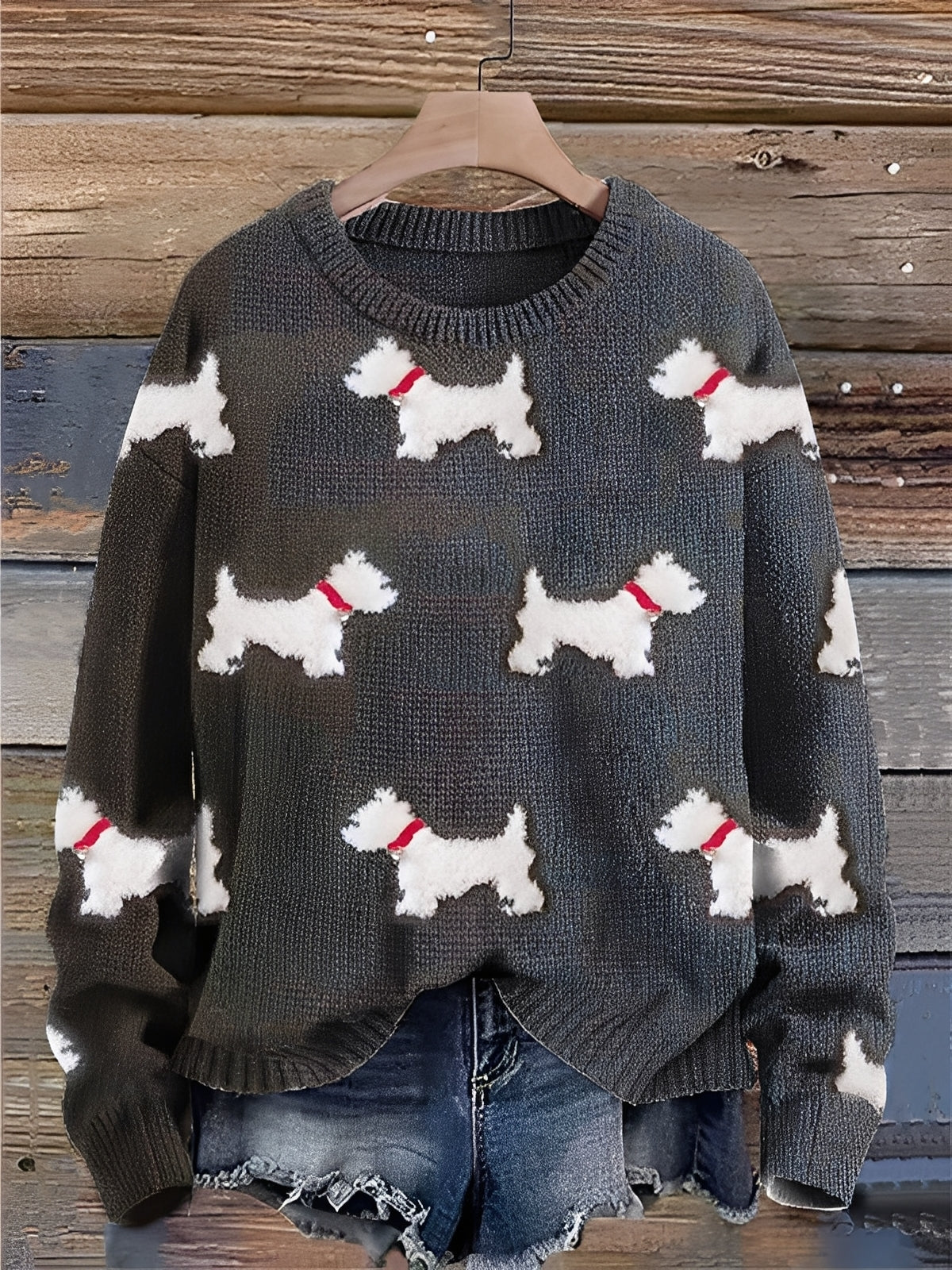 Pull Femme Hiver Douillet Animalier Relaxe