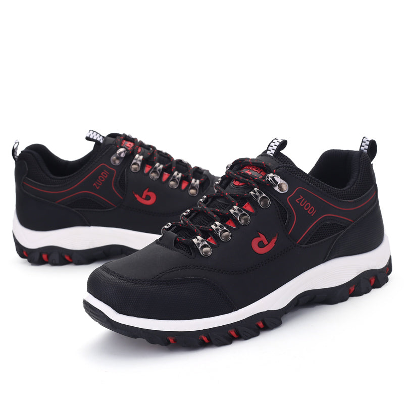Bottes de marche robustes pour homme rouge noir - LuxeStyle