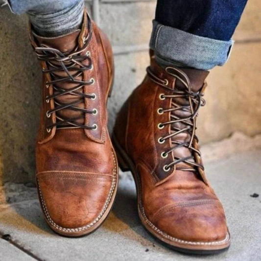 Bottes Cuir Classiques pour Homme - Chaussures Robustes et Élégantes - LuxeStyle