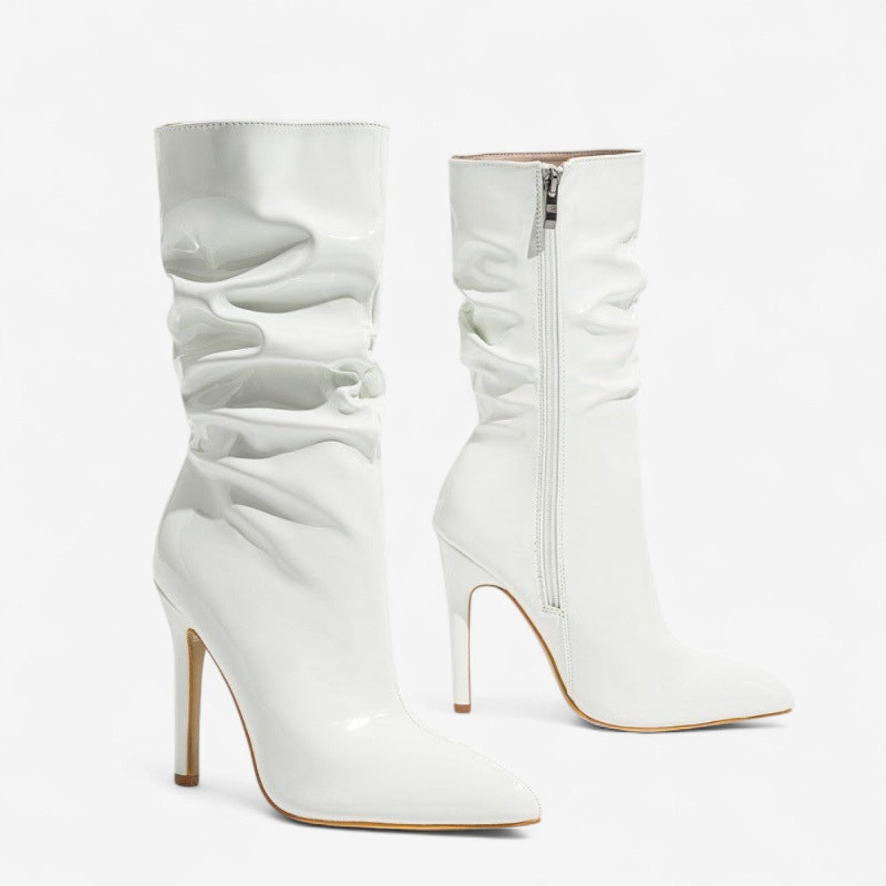 Bottines Chic à Talon Élevé avec Fermeture Éclair