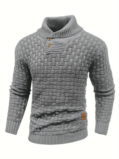 Pull en tricot torsadé marine pour homme élégant