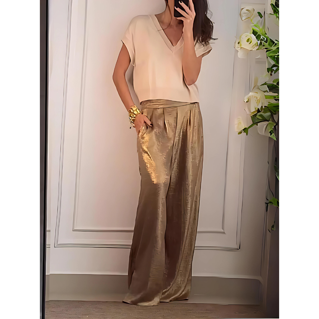 Pantalon Taille Haute Élégant pour Femme - LuxeStyle