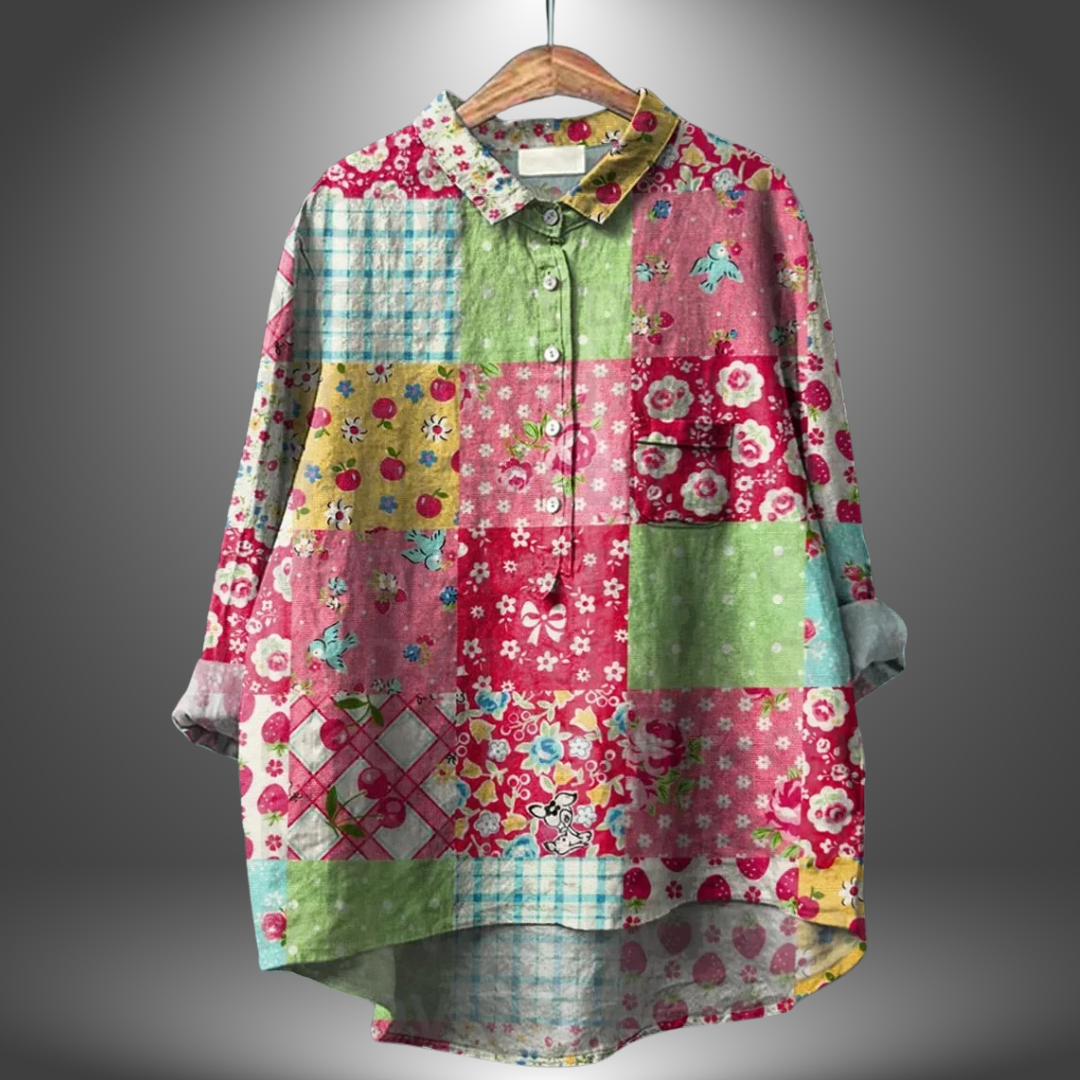 Chemise Florale Élégante Manches Courtes