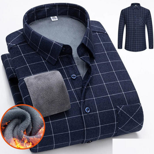 Chemise Flanelle Hiver Bleu Homme - LuxeStyle