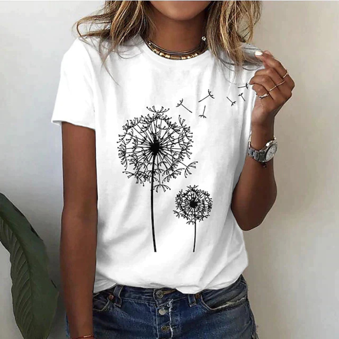 T-shirt Femme Casual Manches Courtes Coloré