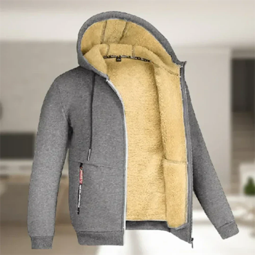 Veste Hiver Homme Élégante Capuche Zippée