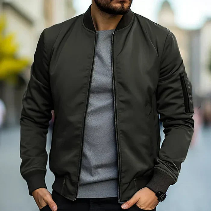 Blouson Homme Marine Élégant à Manches Longues