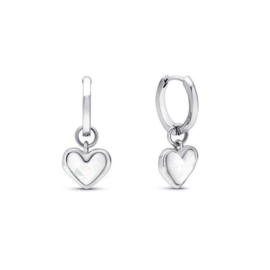Boucles d'oreilles argent forme cœur féminines - LuxeStyle