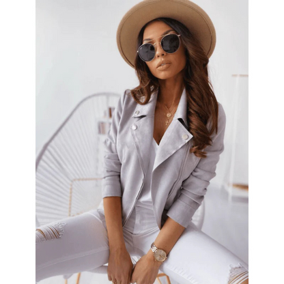 Veste Femme Élégante Taille Slim Zippée