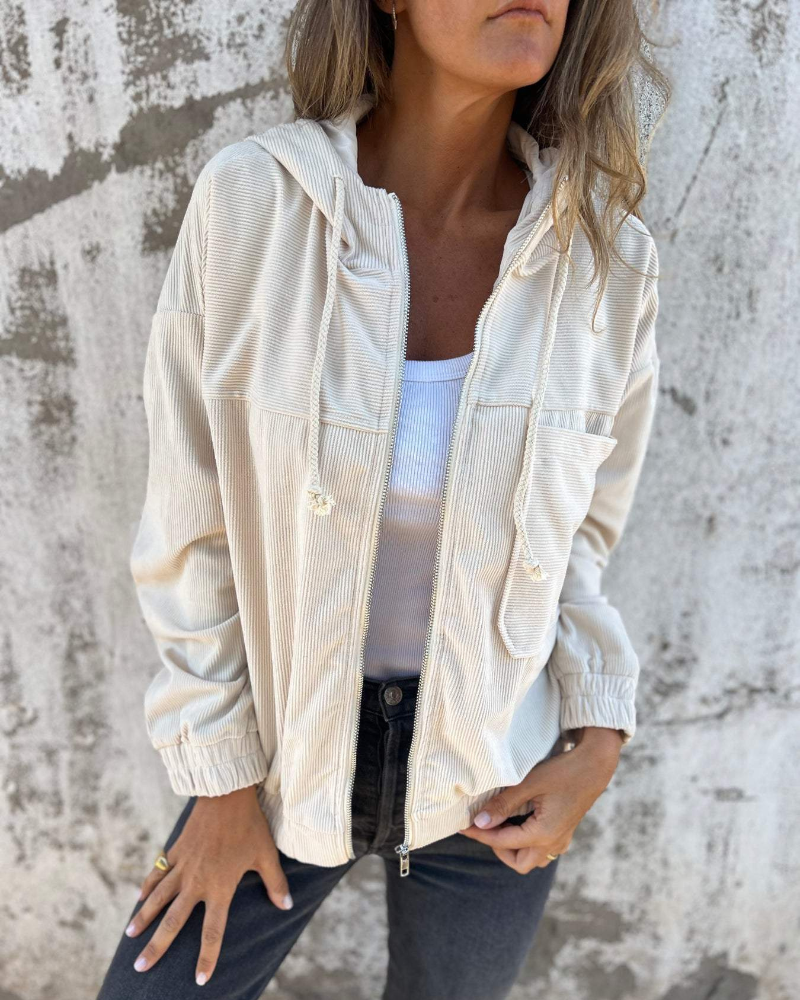 Veste en Velours Douce et Élégante pour Femme - Capuche et Zippée - LuxeStyle