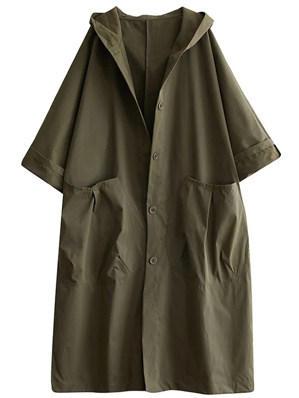 Imperméable Femme Élégant - Veste Longue Capuche pour Pluie