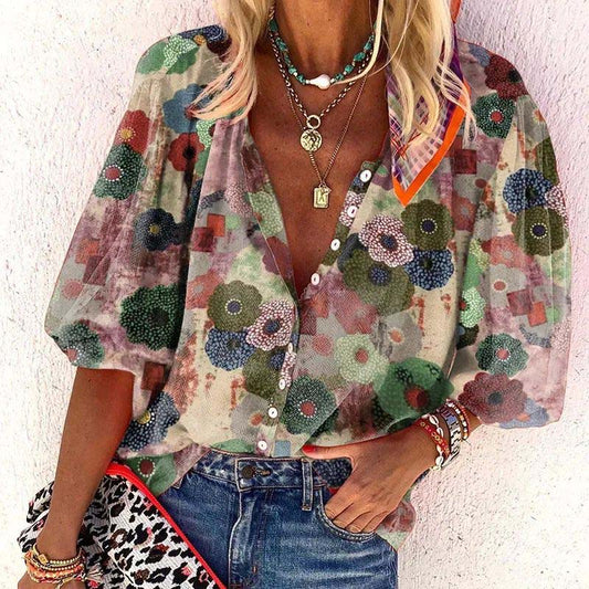 Blouse Florale Élégante pour Femme - Parfaite pour le Printemps - LuxeStyle
