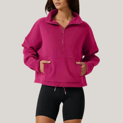 Pull femme élégant avec fermeture zip