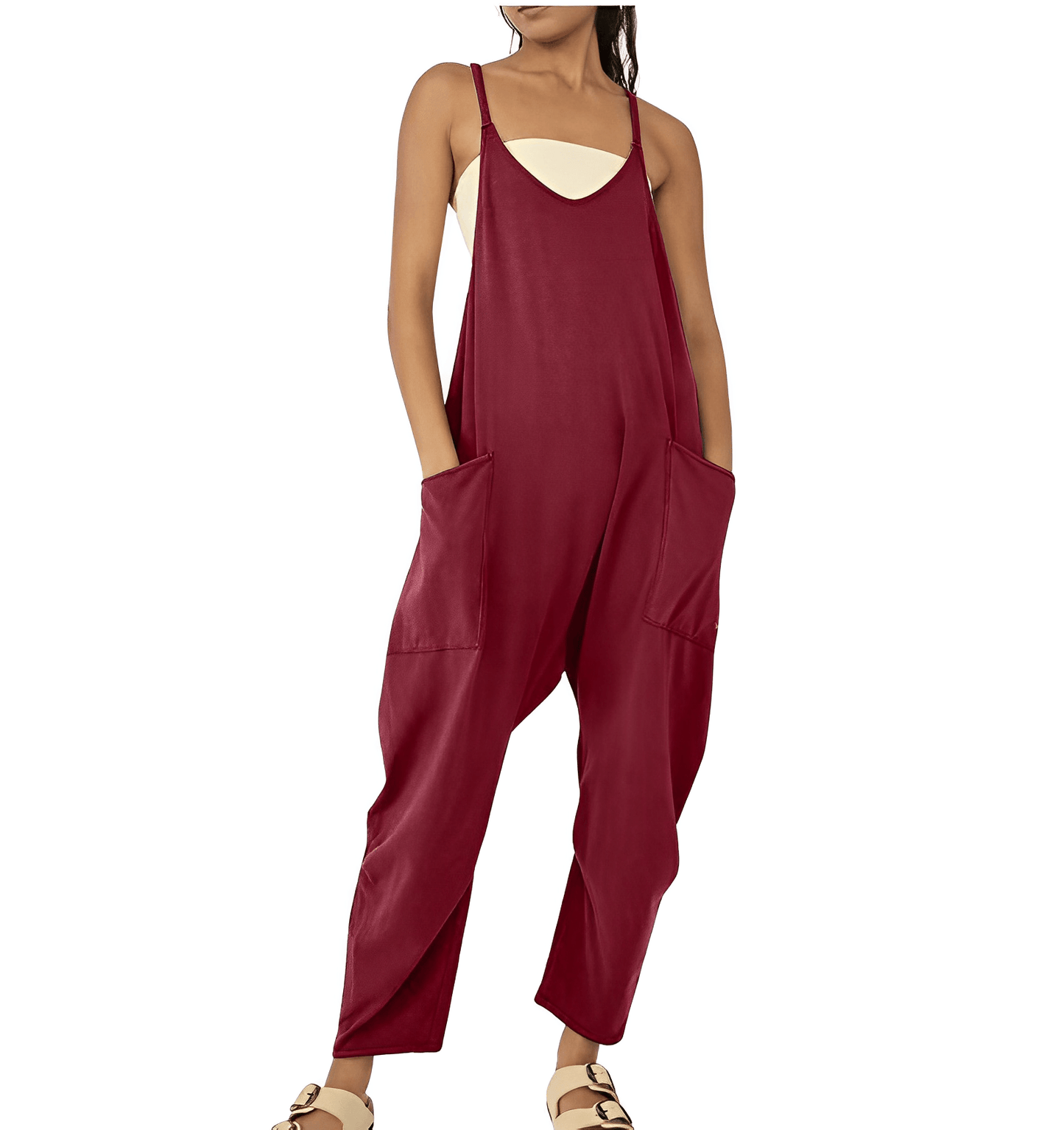 Combinaison Élégante Femme Olive Poches Generouses