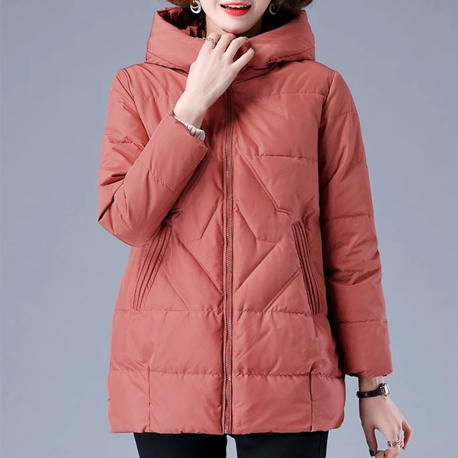 Veste Douillette Col Rond Côtelée pour Femme Automne-Hiver