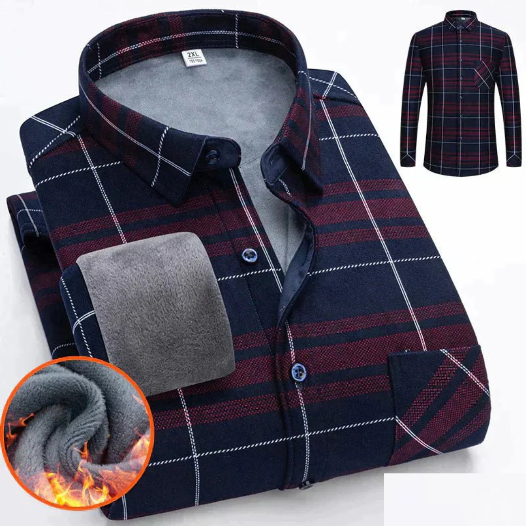 Chemise Flanelle Hiver Bleu Homme