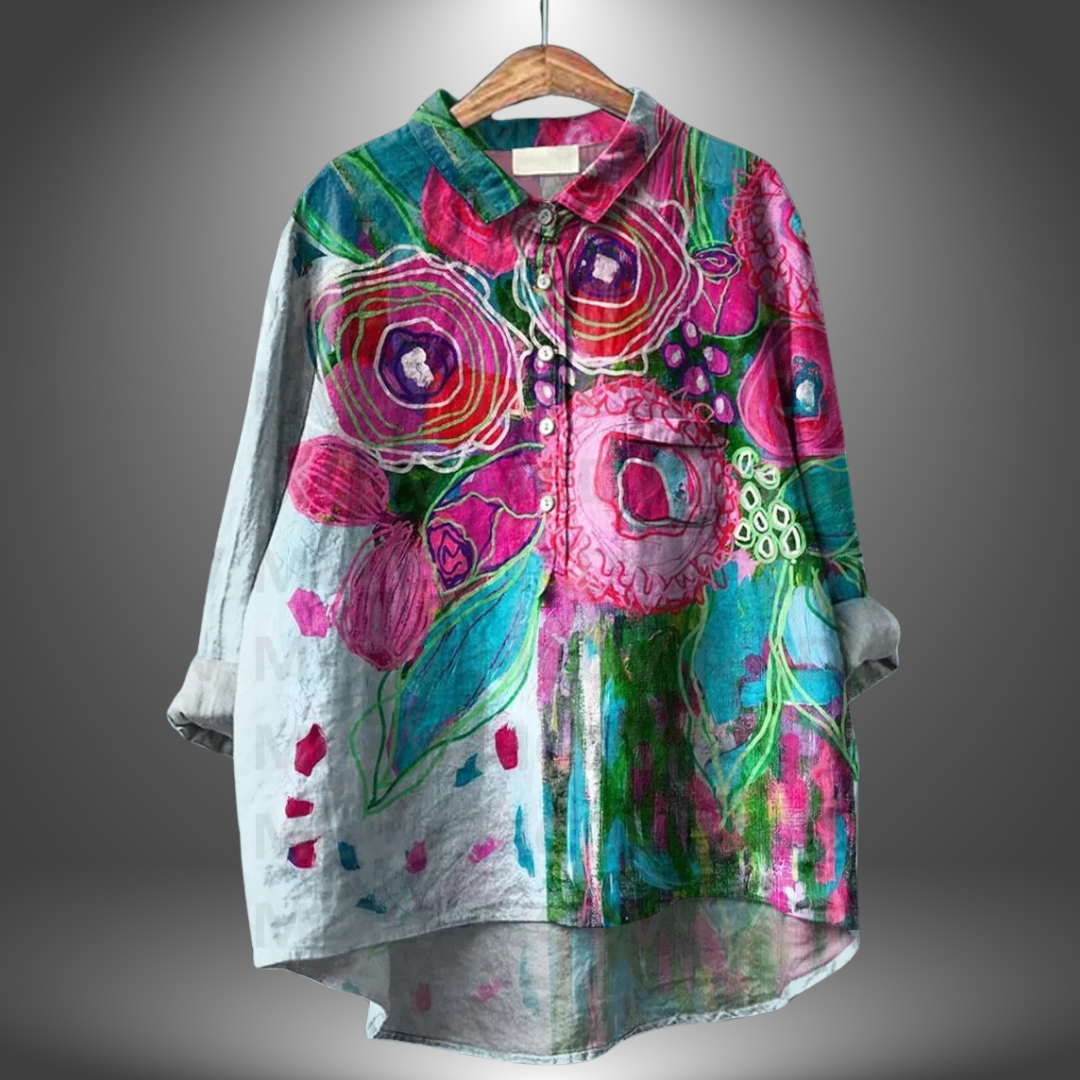 Chemise Florale Élégante Manches Courtes