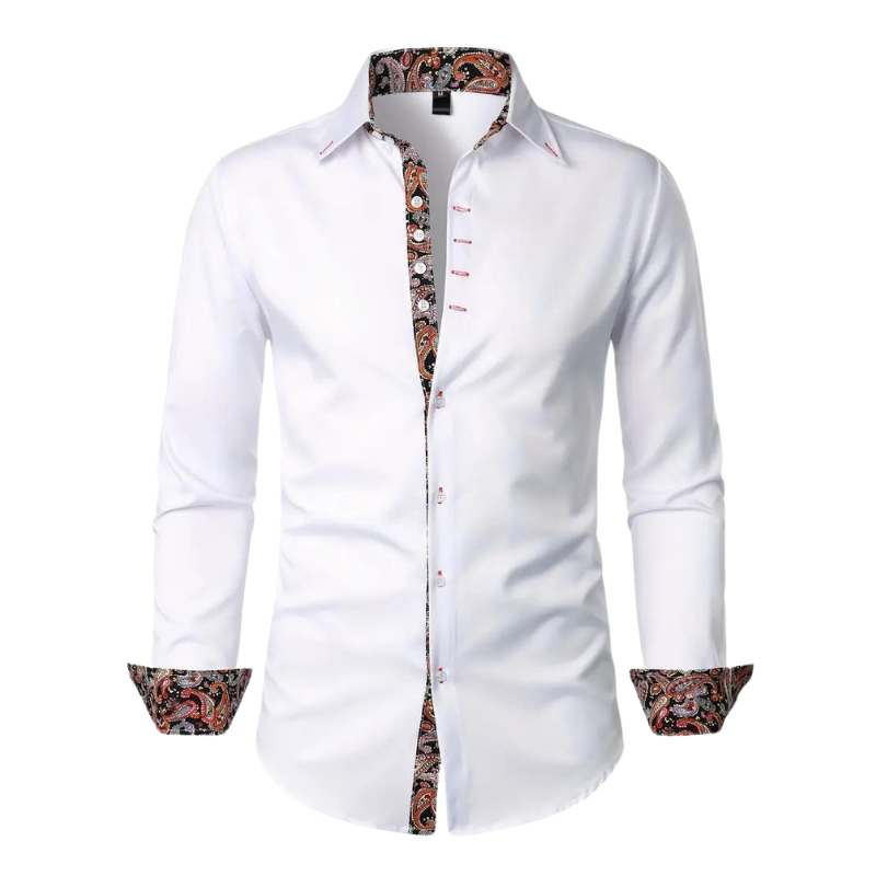 Chemise Homme Classique À Manches Longues Imprimée - LuxeStyle