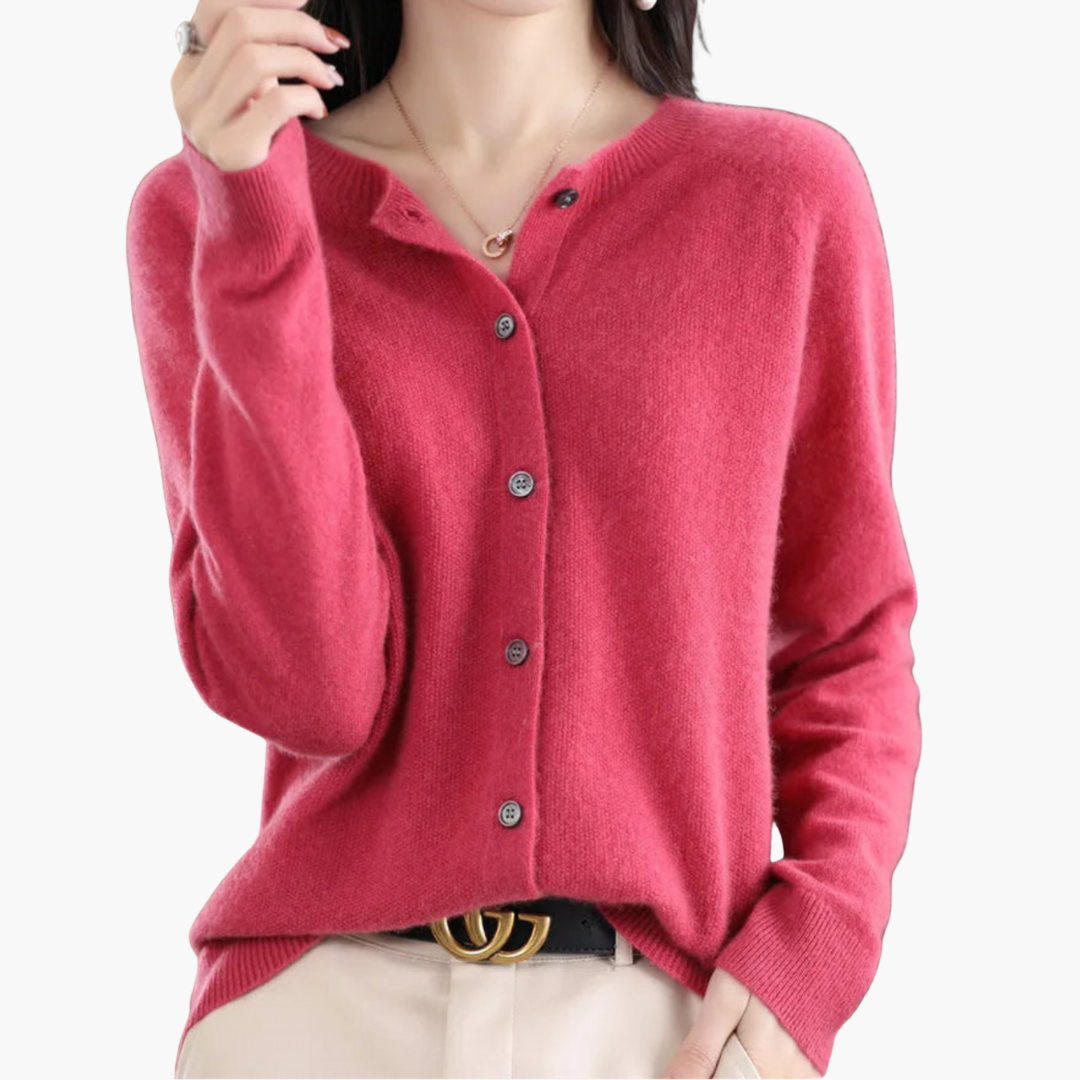 Gilet Femme Élégant Rose Doux Boutonné - LuxeStyle