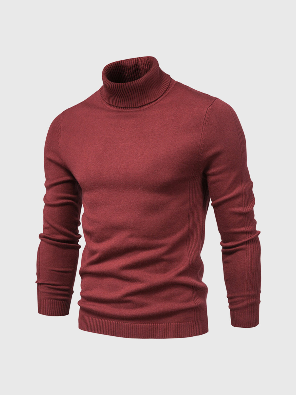 Pull Homme Blanc à Col Roulé Côtelé