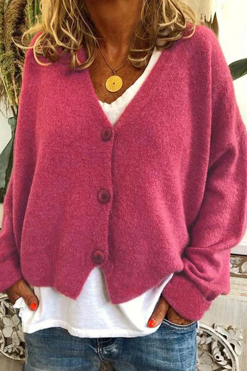 Gilet en laine brun femme boutons élégants