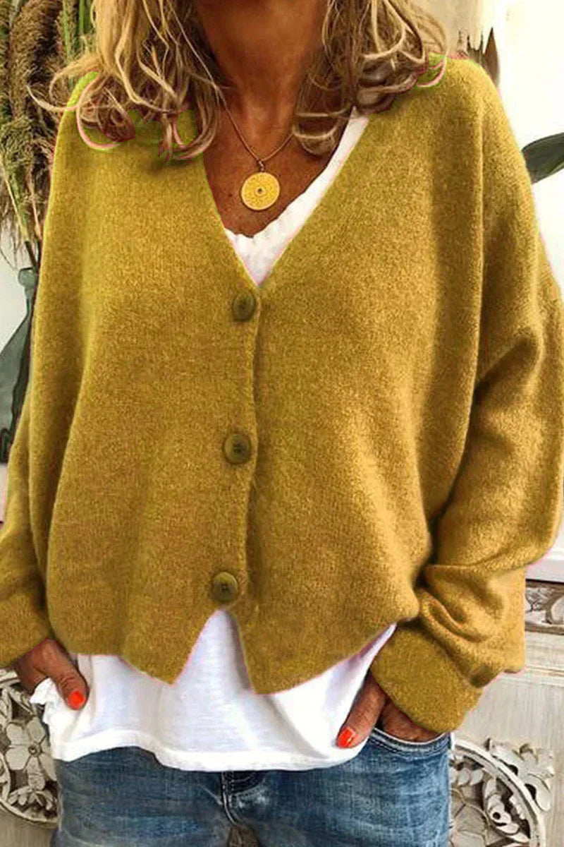 Gilet en laine brun femme boutons élégants