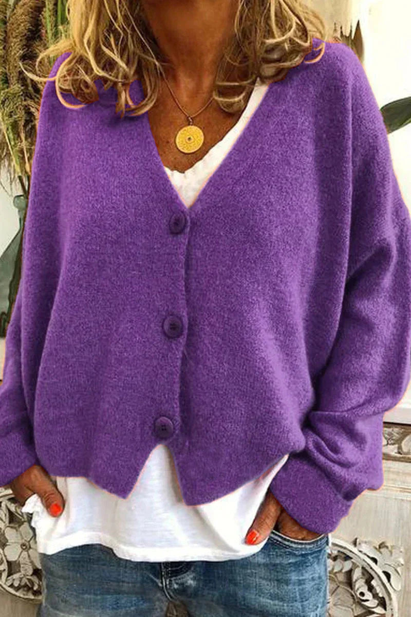 Gilet en laine brun femme boutons élégants
