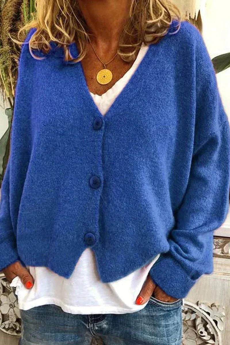 Gilet en laine brun femme boutons élégants