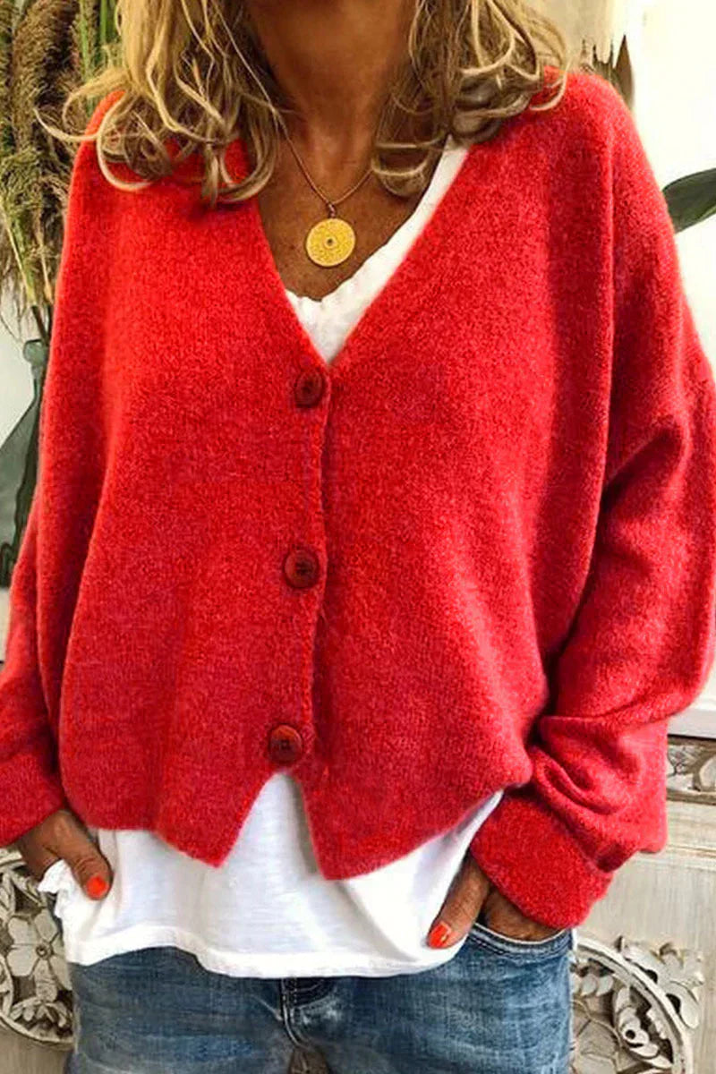 Gilet en laine brun femme boutons élégants