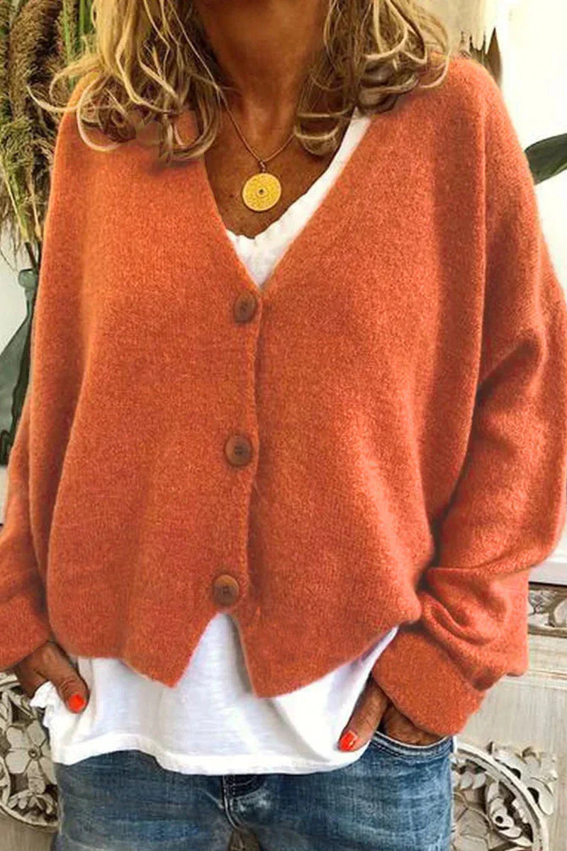 Gilet en laine brun femme boutons élégants