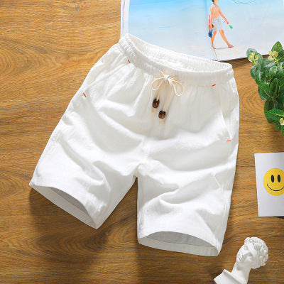 Short en lin blanc Homme Décontracté - LuxeStyle