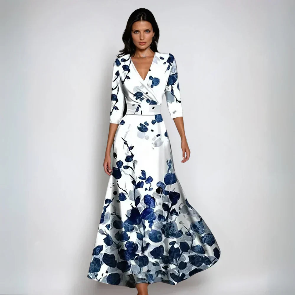Robe Été Fleurs Colorées Manches Courtes Femme