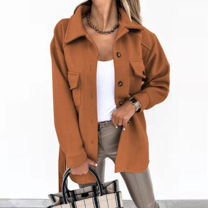 Veste décontractée mi-longue avec ceinture ajustable