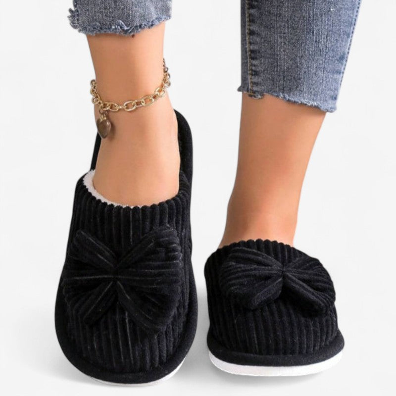 Chaussons Confort Mignons à Nœud