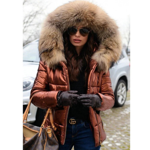 Veste femme hiver fourrure synthétique douce