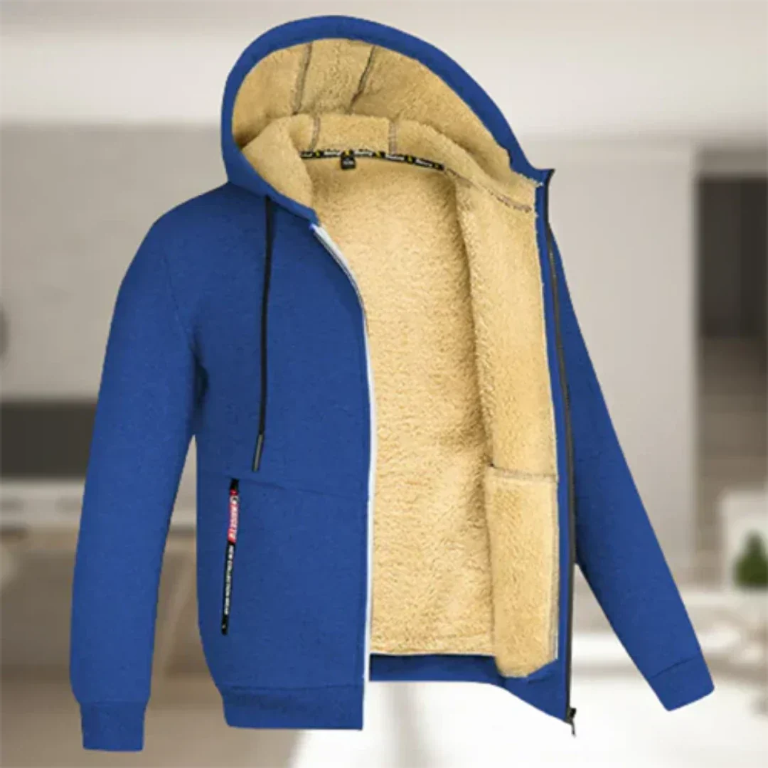 Veste Hiver Homme Élégante Capuche Zippée