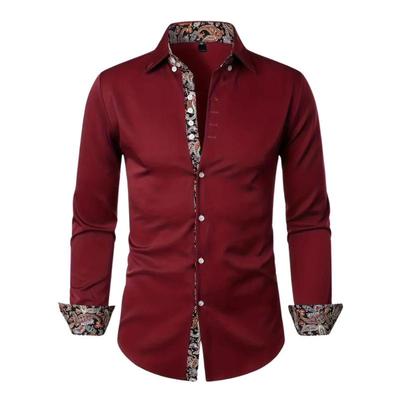 Chemise Homme Classique À Manches Longues Imprimée