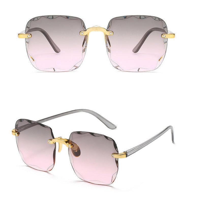 Lunettes de soleil femmes tendance à monture brillante