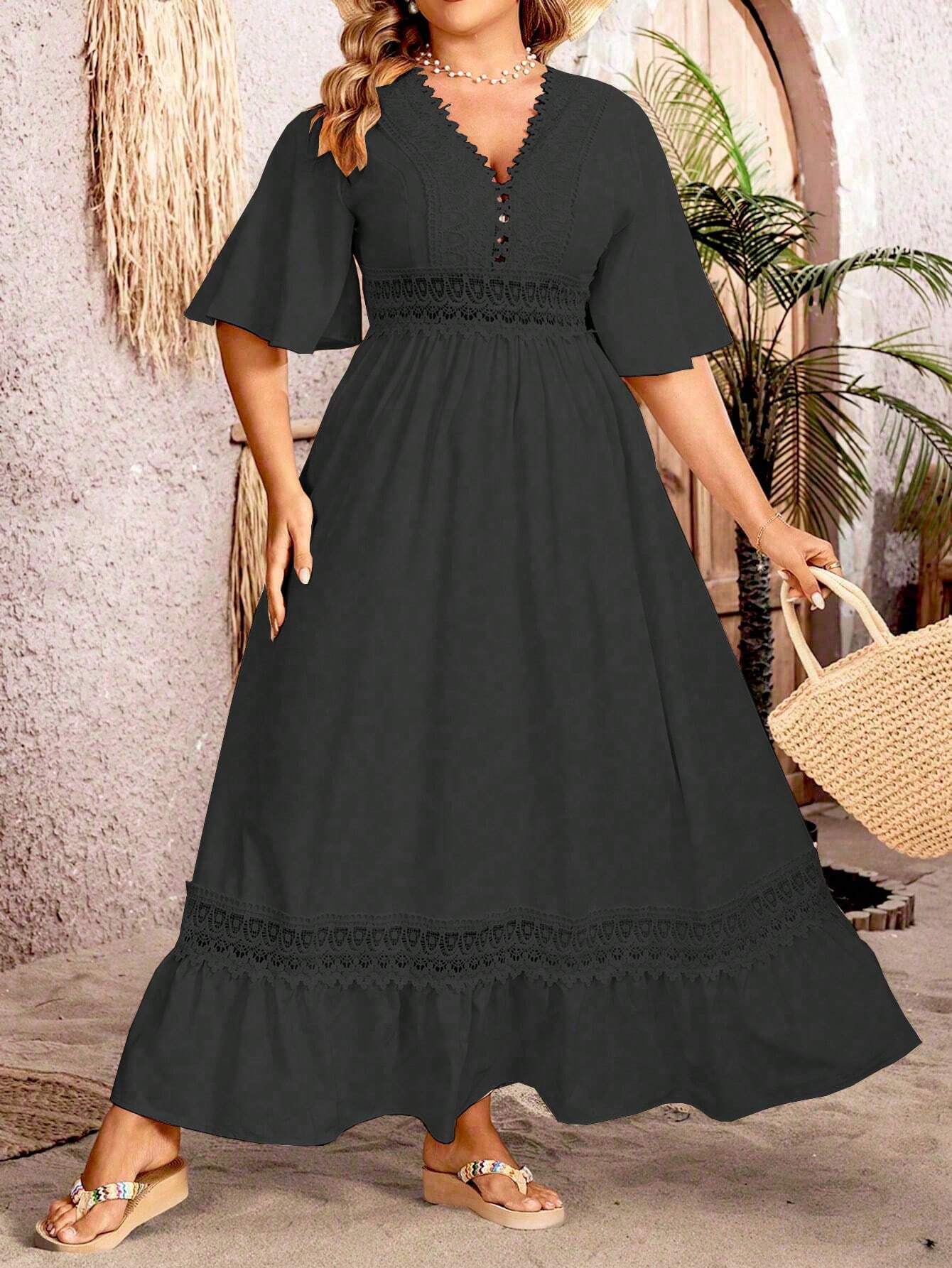 Robe Élégante Nocturne Dentelle Femmes
