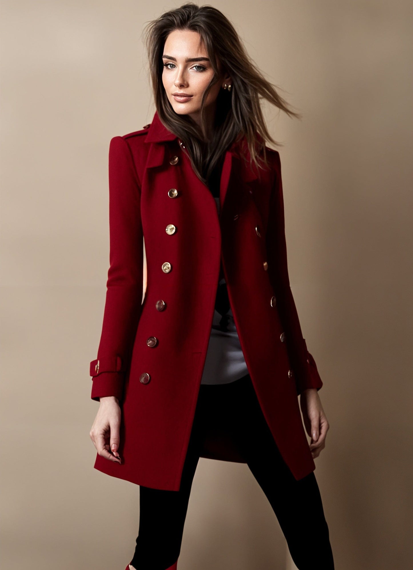 Manteau casual avec capuchon et coupe détendue