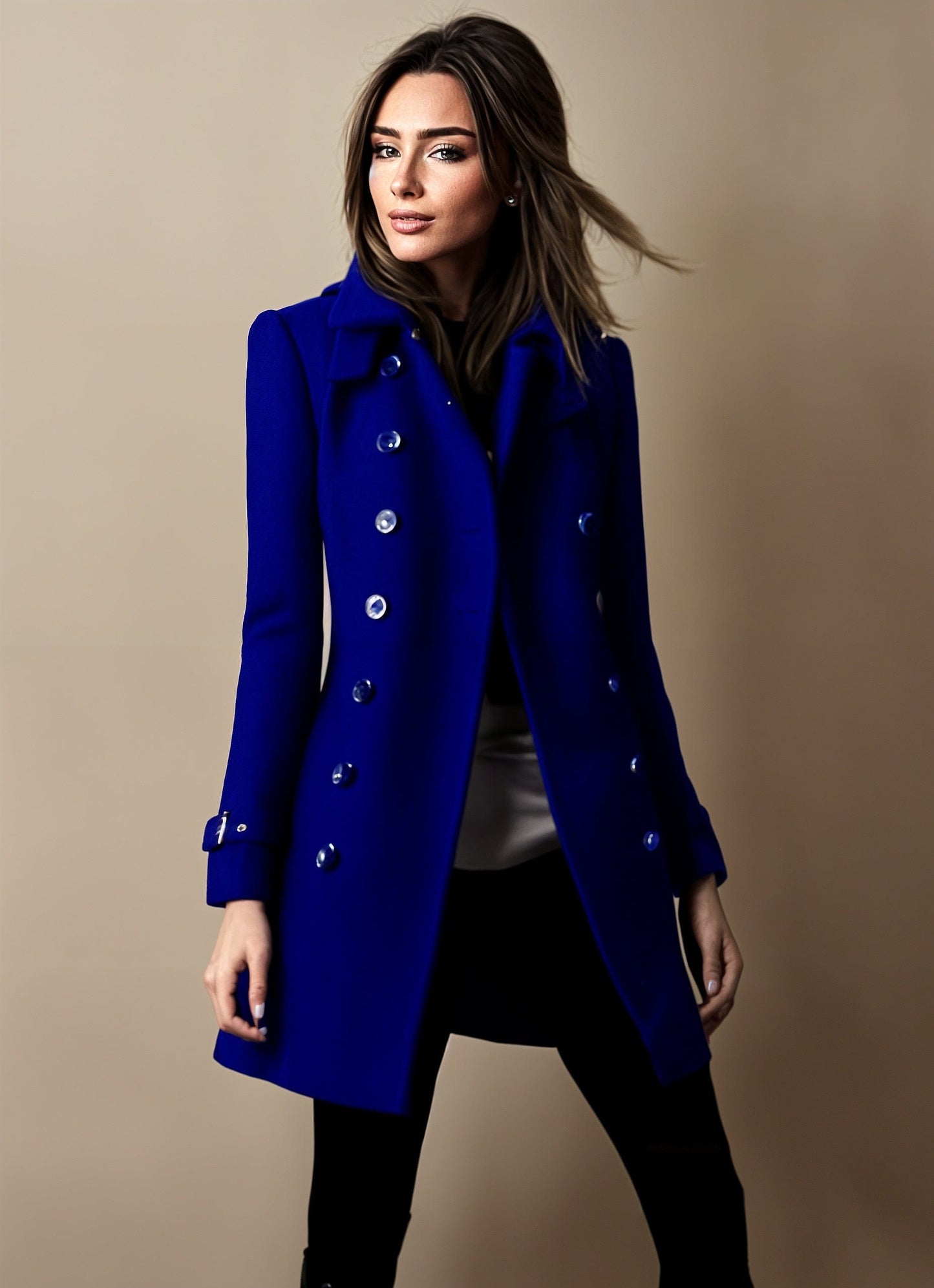 Manteau casual avec capuchon et coupe détendue