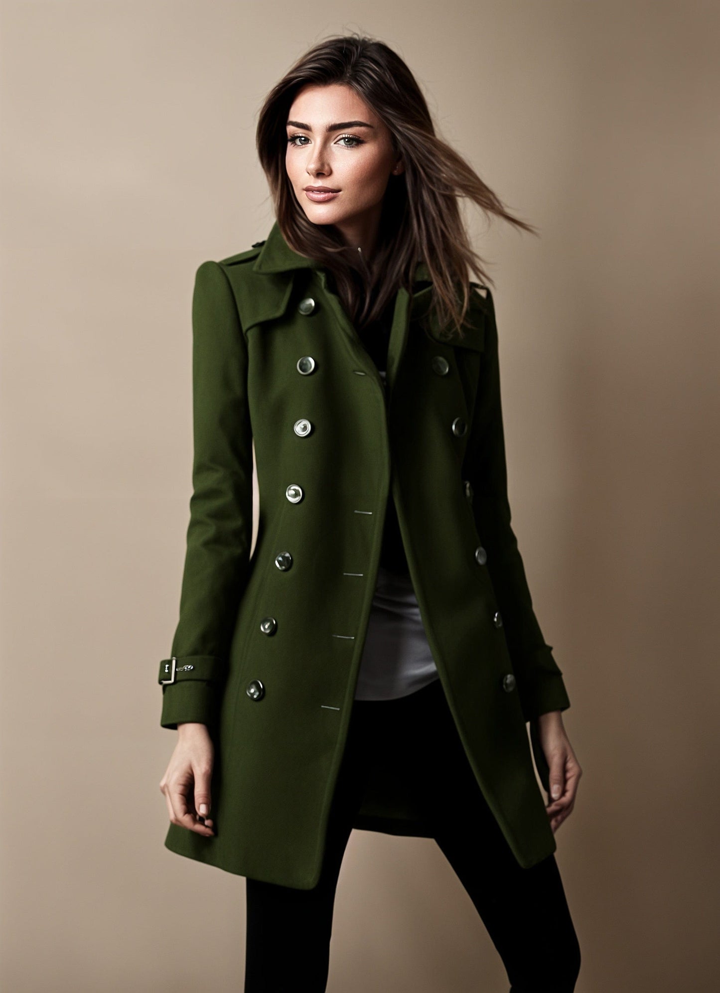 Manteau casual avec capuchon et coupe détendue