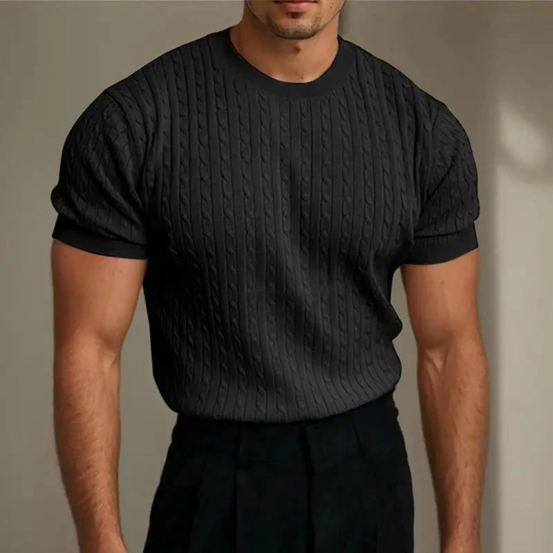 Chemise Homme Élégante Maille Torsadée - LuxeStyle